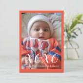 XOXO Foto Valentijnsdag kaart (Staand voorkant)