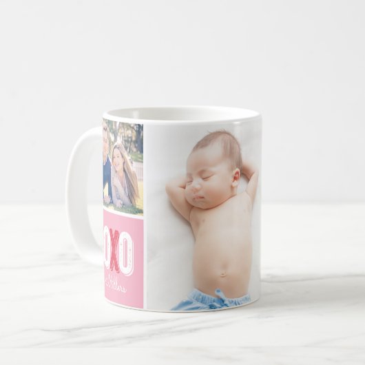XOXO-fotocollage Koffiemok (Voorkant links)