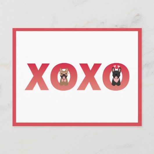 XOXO French Bulldogs Briefkaart (Voorkant)