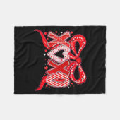 Xoxo Funny Valentines Day Love Coquette Bow Checke Fleece Deken (Voorkant (Horizontaal))