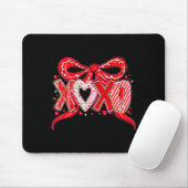 Xoxo Funny Valentines Day Love Coquette Bow Checke Muismat (Met muis)