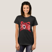 Xoxo Funny Valentines Day Love Coquette Bow Checke T-shirt (Voorkant volledig)