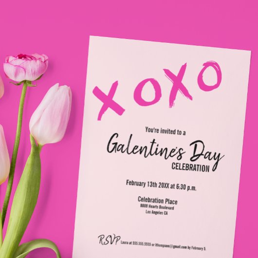 XOXO Galentine's Day Friends Valentijnse Party Kaart