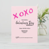 XOXO Galentine's Day Friends Valentijnse Party Kaart (Staand voorkant)