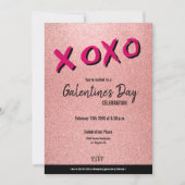 XOXO Galentine's Day Roos Gouden Valentijnse Parti Kaart (Voorkant)