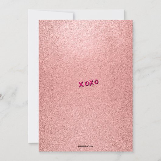 XOXO Galentine's Day Roos Gouden Valentijnse Parti Kaart (Achterkant)