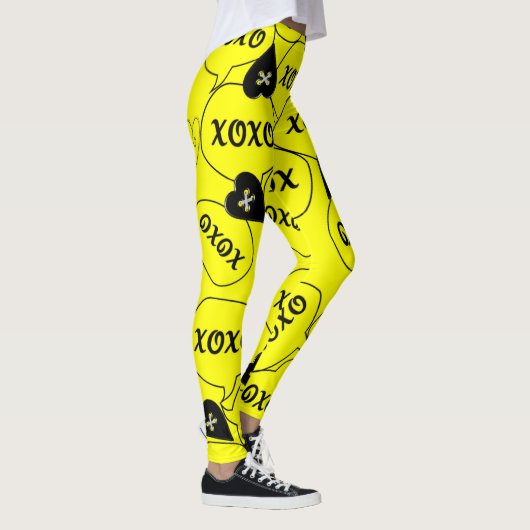 Xoxo gele zwarte Leggings (Rechts)
