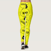 Xoxo gele zwarte Leggings (Achterkant)