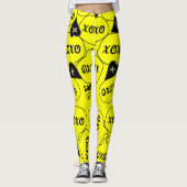 Xoxo gele zwarte Leggings (Voorkant)