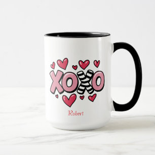 XOXO gelukkige Valentijnsdag cute rode harten Mok