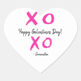 XOXO gepersonaliseerde Happy Galentine's Day Hart Sticker