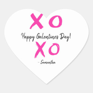 XOXO gepersonaliseerde Happy Galentine's Day Hart Sticker