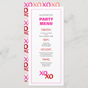 XOXO Girls Night Out Pink Galentine's Day Party Menu