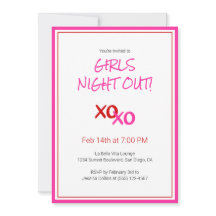 XOXO Girls Night Out Roze Schattigee Galentijn Day