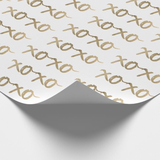 XOXO Gold Brushstoke Mode Chic Cadeaupapier (Hoek)