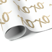 XOXO Gold Brushstoke Mode Chic Cadeaupapier (Rol Hoek)