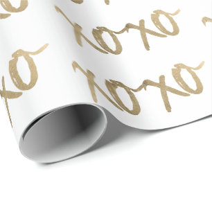 XOXO Gold Brushstoke Mode Chic Cadeaupapier