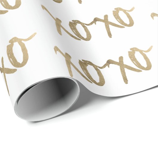 XOXO Gold Brushstoke Mode Chic Cadeaupapier (Rol Hoek)