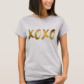 XOXO Gold Foil Letter Print Typography Designer T-shirt (Voorkant)