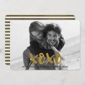XOXO Gold Foil Valentijnsdag Foto Feestdagenkaart (Voorkant / Achterkant)