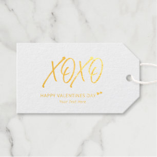 XOXO   Gold Hearts Happy Valentijnsdag Cadeaulabels
