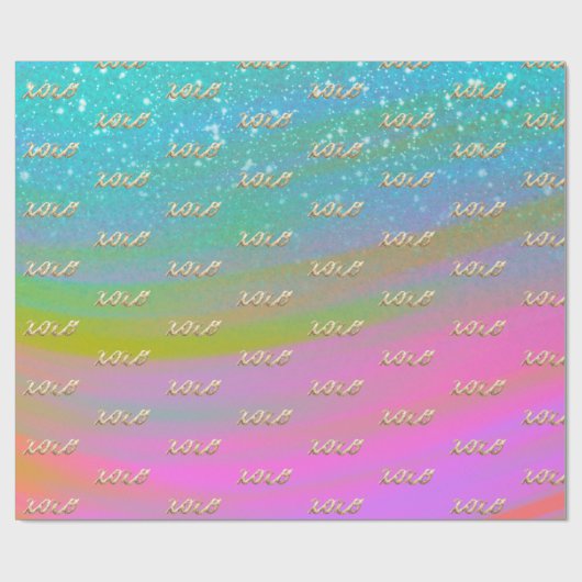 XOXO Gold in Unicorn Cadeaupapier (Vlak)