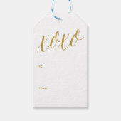 XOXO | Gold Modern Calligraphy Gift Label Cadeaulabel (Voorkant)