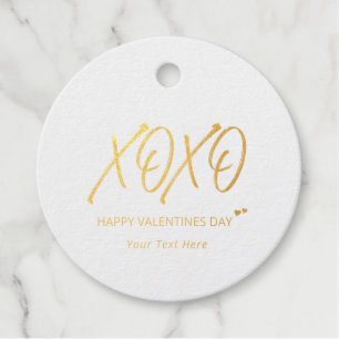 XOXO Gouden Hartjes Gelukkige Valentijnsdag Foli Bedankjes Labels