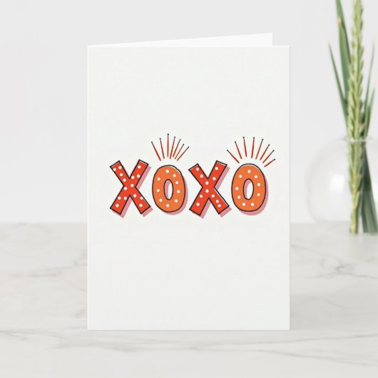 Xoxo Grafische Valentijnskaart Kaart (Voorkant)