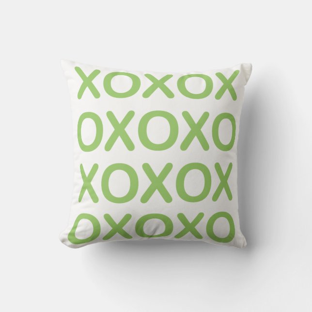 XOXO Green en White Pillow Kussen (Voorkant)