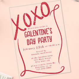 XOXO Hand Drawn Galentine’s Day Party Acryl Uitnodigingen