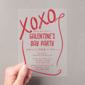 XOXO Hand Drawn Galentine’s Day Party Acryl Uitnodigingen (Insitu (Draagbaar))