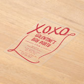 XOXO Hand Drawn Galentine’s Day Party Acryl Uitnodigingen (Laagn)