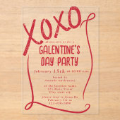 XOXO Hand Drawn Galentine’s Day Party Acryl Uitnodigingen (Voorkant)