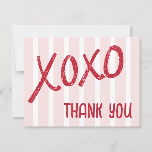 XOXO Hand Drawn Galentine’s Day Party Flat Bedankkaart (Voorkant)