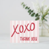 XOXO Hand Drawn Galentine’s Day Party Flat Bedankkaart (Staand voorkant)