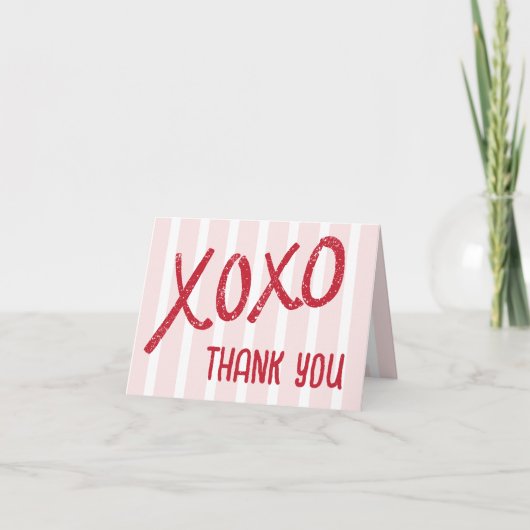 XOXO Hand Drawn Galentine’s Day Party Folding Bedankkaart (Voorkant)