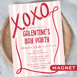 XOXO Hand Drawn Galentine’s Day Party Magnetische Uitnodiging