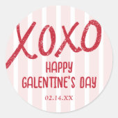 XOXO Hand Drawn Galentine’s Day Party Ronde Sticker (Voorkant)