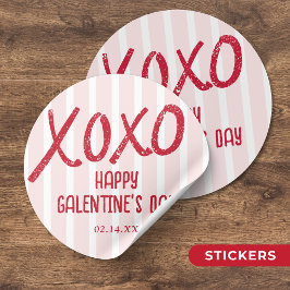 XOXO Hand Drawn Galentine’s Day Party Ronde Sticker