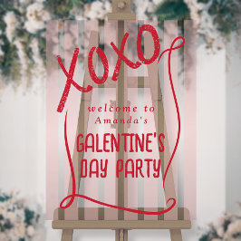 XOXO Hand Drawn Galentine’s Day Party Welcome Acryl Bord
