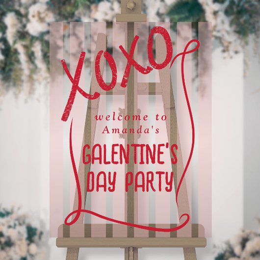 XOXO Hand Drawn Galentine’s Day Party Welcome Acryl Bord