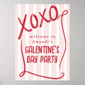 XOXO Hand Drawn Galentine’s Day Party Welcome Poster (Voorkant)