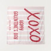 XOXO Hand Getekende Galentine's Day-feest Wandkleed (Voorkant (horizontaal))