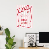 XOXO Hand Getekende Roze Bruiloftsborrel Welkom Poster (Thuiskantoor)