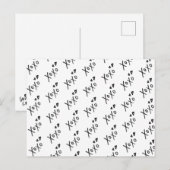 "XOXO" handgetekende belettering patroon Briefkaart (Voorkant / Achterkant)