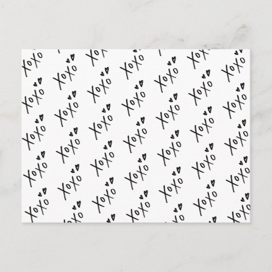 "XOXO" handgetekende belettering patroon Briefkaart (Voorkant)