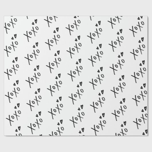 "XOXO" handgetekende belettering patroon Cadeaupapier (Vlak)