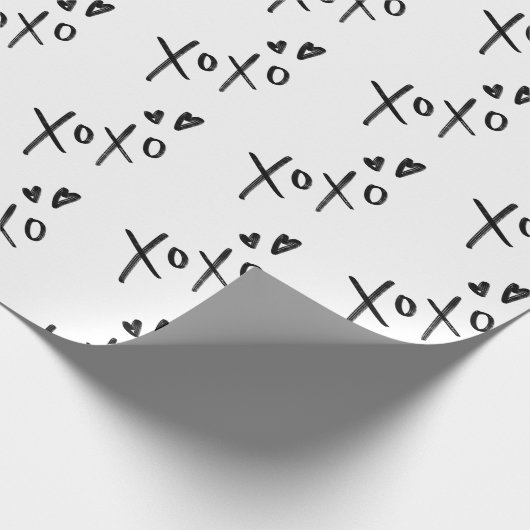 "XOXO" handgetekende belettering patroon Cadeaupapier (Hoek)