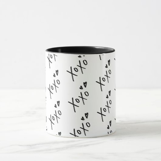 "XOXO" handgetekende belettering patroon Mok (Midden)